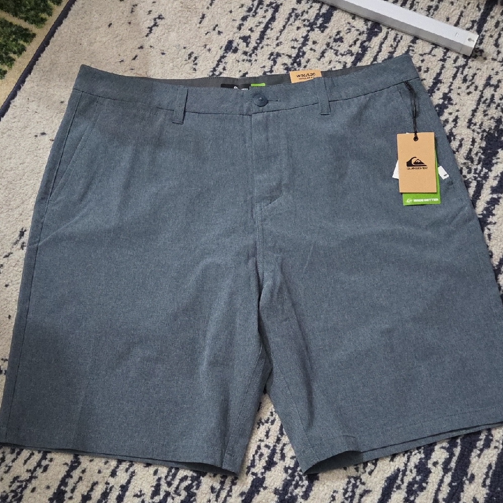 Quiksilver Men's Charcoal Flat Front Shorts